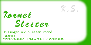 kornel sleiter business card